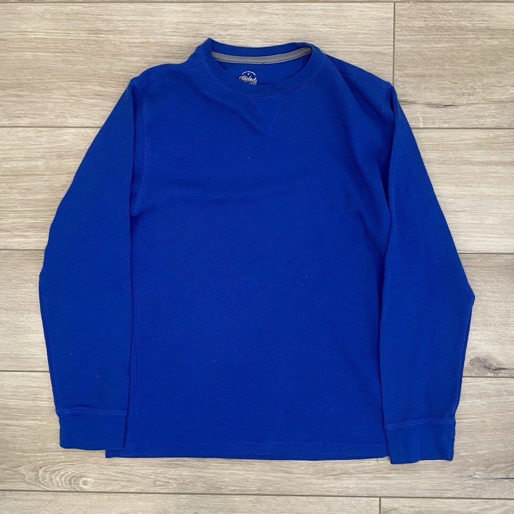 Faded Glory Blue Long Sleeve Thermal Shirt Women's Size Small Skater Goth Fall